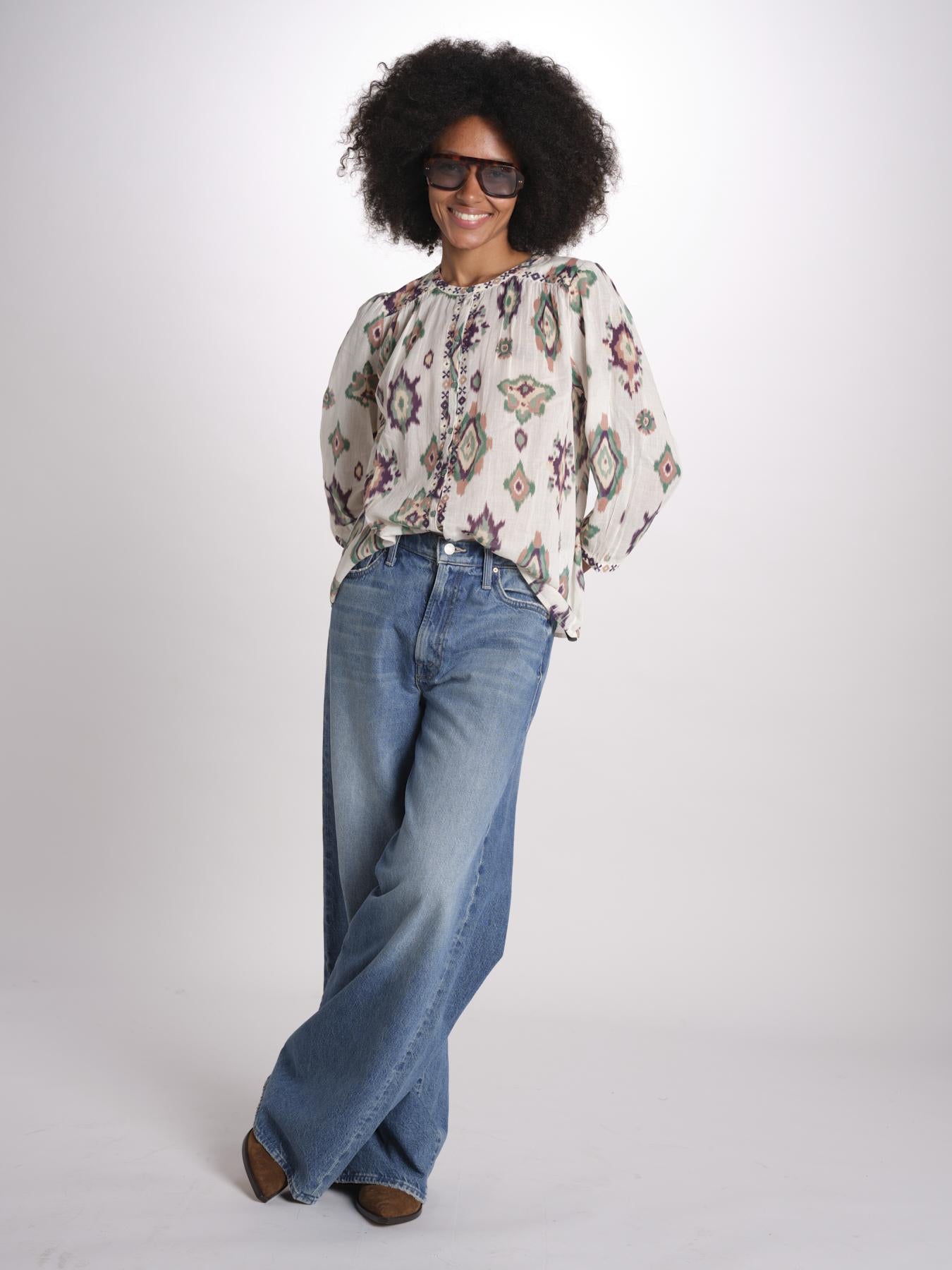 camicia con stampa rombi ODELIE ECRU ba&sh 