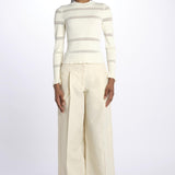 Maglia DEVON m/l inserto pizzo 020 CREAM sea ny 