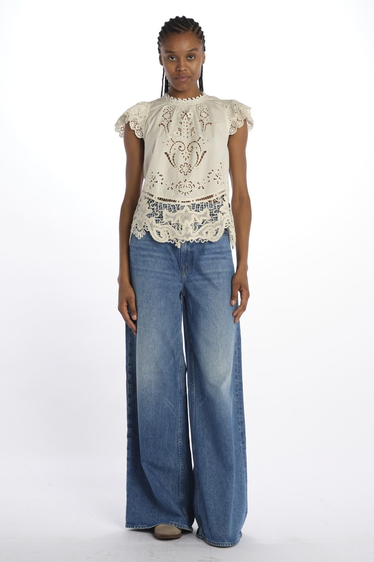 Top GIANNA pizzo macramè 026 BONE sea ny 