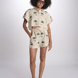 short cocco più palme BE25125 BEIGE GREEN benaras soleil 