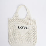 Borsa LOVE uncinetto C35099 OFFWHITE mele 