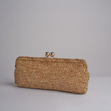 clutch lunga in paglia CORA CROCHET W01 BRUCIATO via mail bag 