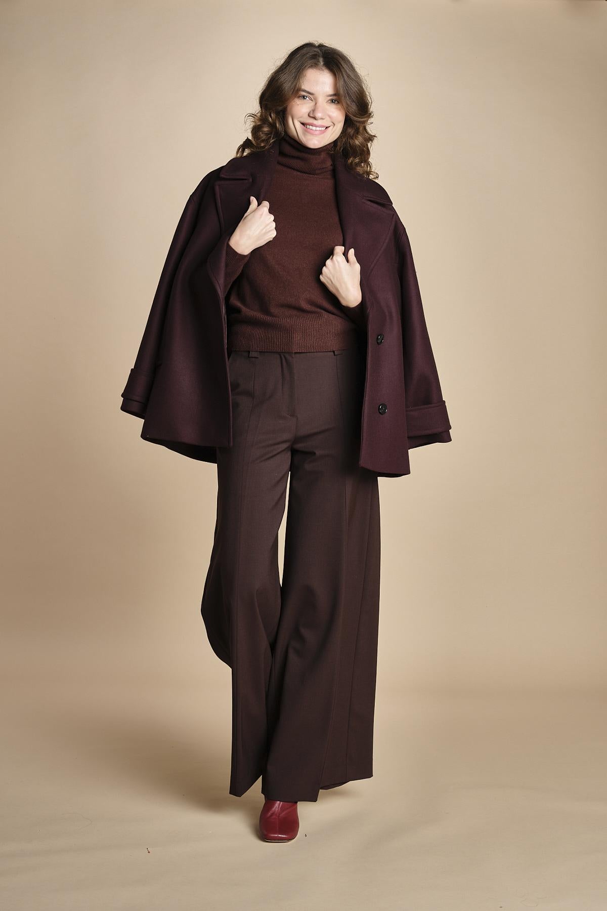 pantalone palazzo ALMA TLWC3101W0206ABTPB BROWN T0215 the latest 