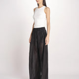 pantalone in mussola con elastico DORA 3119 T0161 BLACK T0002 the latest 