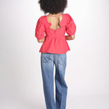 camicia m/l scollo con cuori 344593 RED L0028 farm rio 