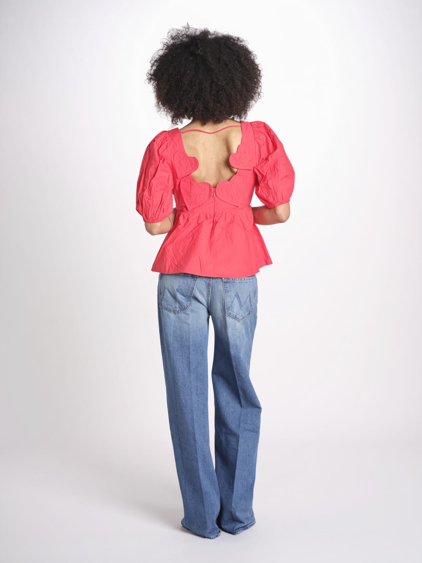 camicia m/l scollo con cuori 344593 RED L0028 farm rio 