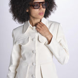 giacca quattro tasche TAMARA 25S4JAC20 ECRU destree 