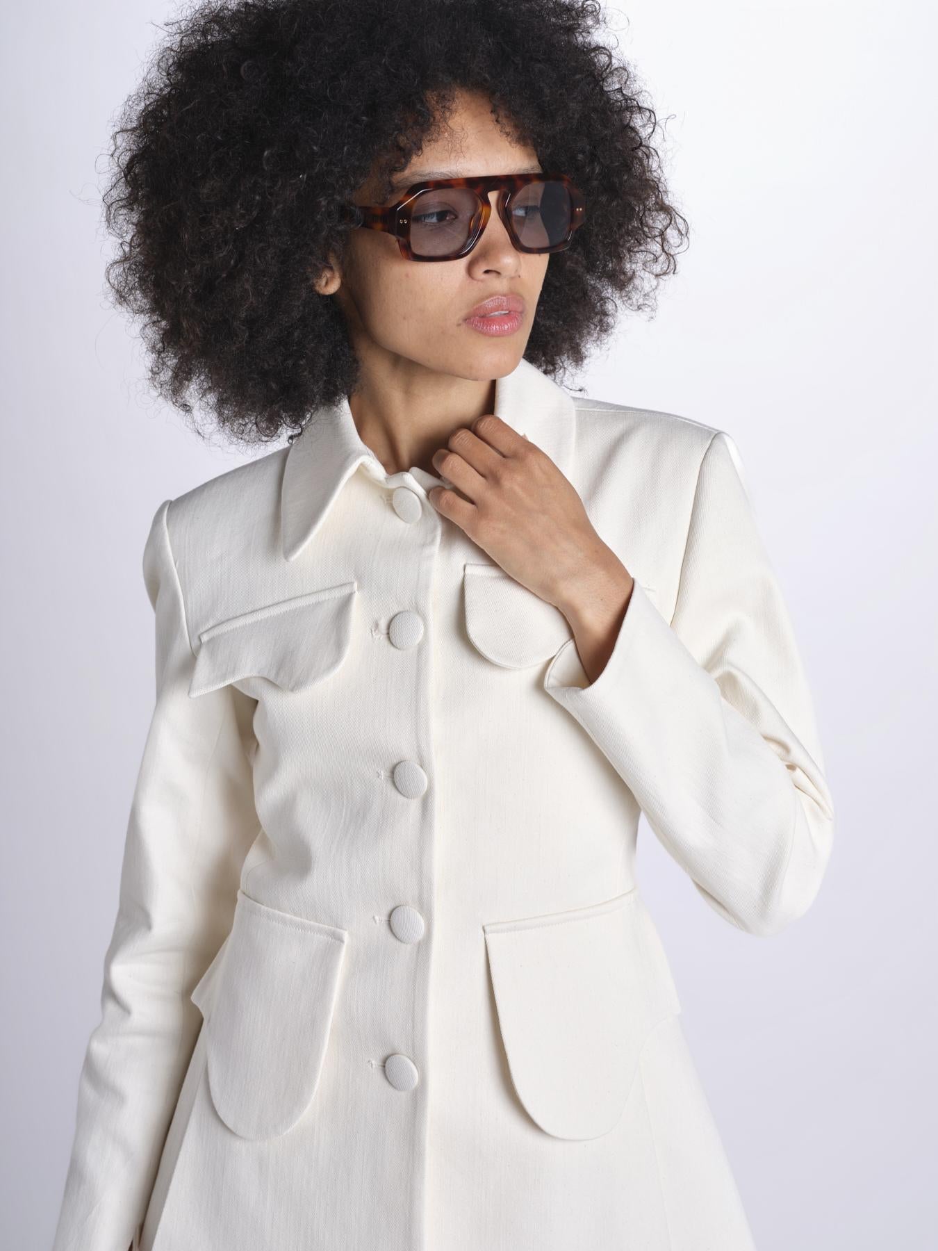 giacca quattro tasche TAMARA 25S4JAC20 ECRU destree 