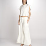 pantalone in crepe CHARLIZE MJD238_76C555 ECRU jejia 