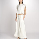 pantalone in crepe CHARLIZE MJD238_76C555 ECRU jejia 