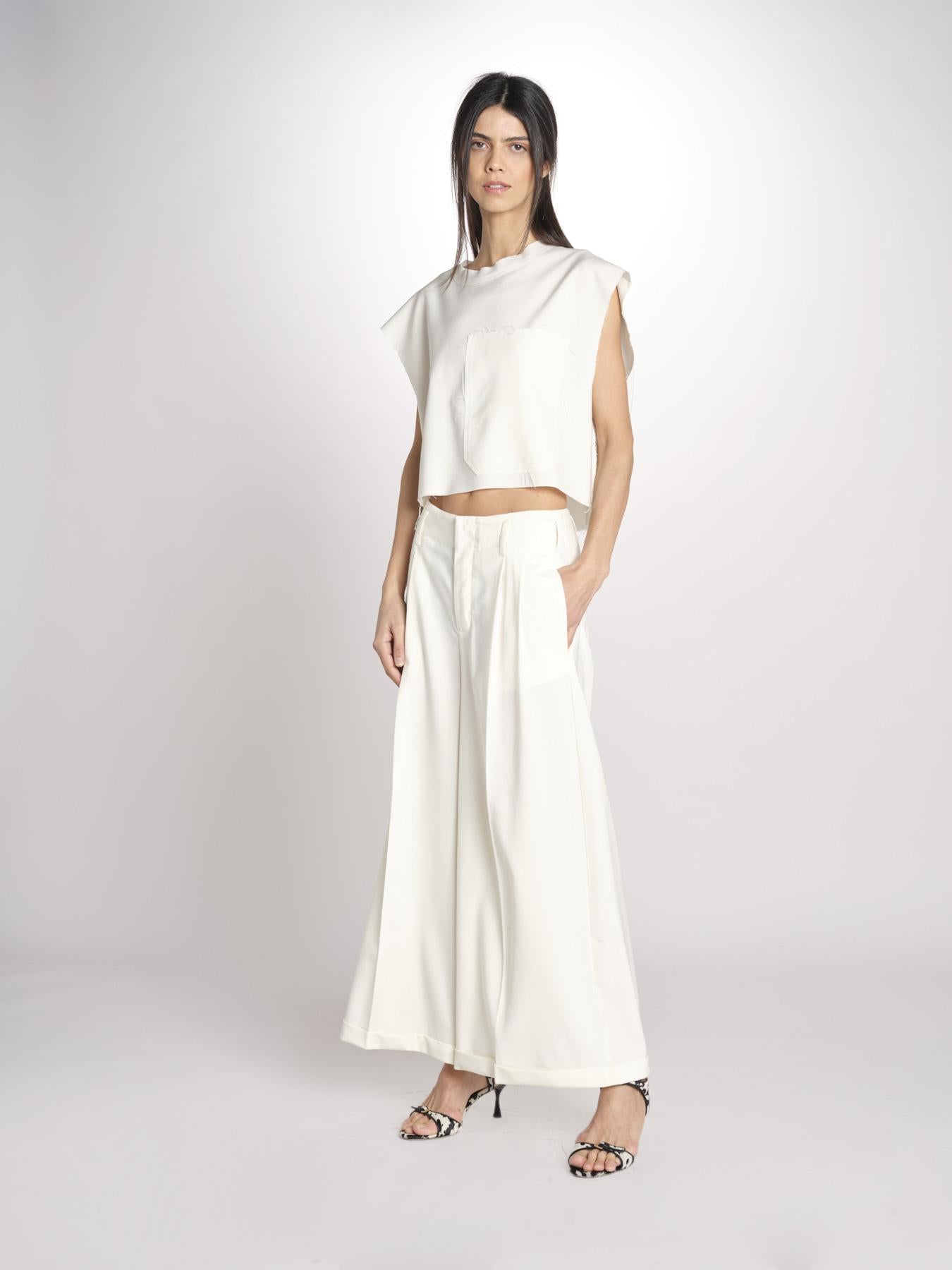 pantalone in crepe CHARLIZE MJD238_76C555 ECRU jejia 