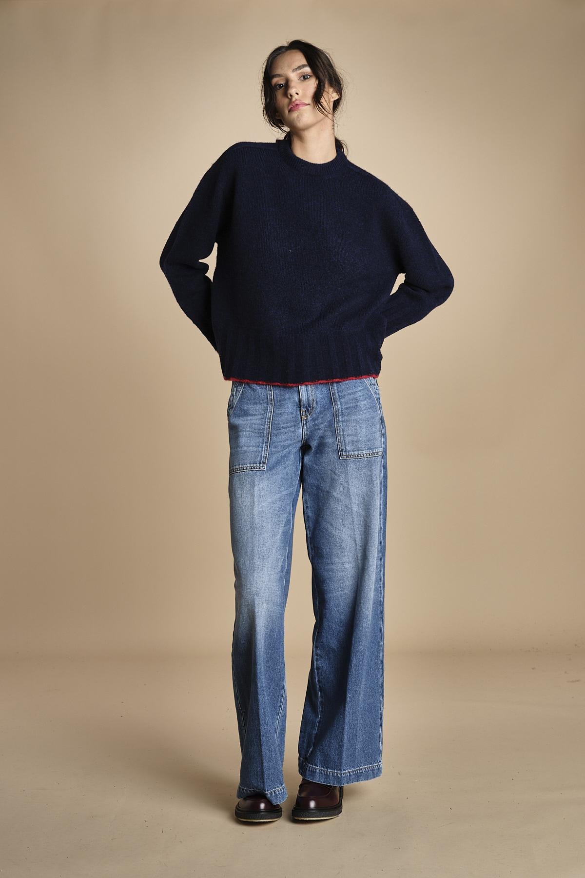 maglia girocollo over CLAUDIA GIROCOLLO BLUNAVY_ROSSO tenne' 