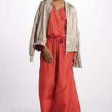 PALAZZO pantaloni in seta  by milaura. BE24252PANT RED ORANGE benaras soleil 