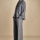 camicia in  flanella con tasche POLINE GREY true avenue 