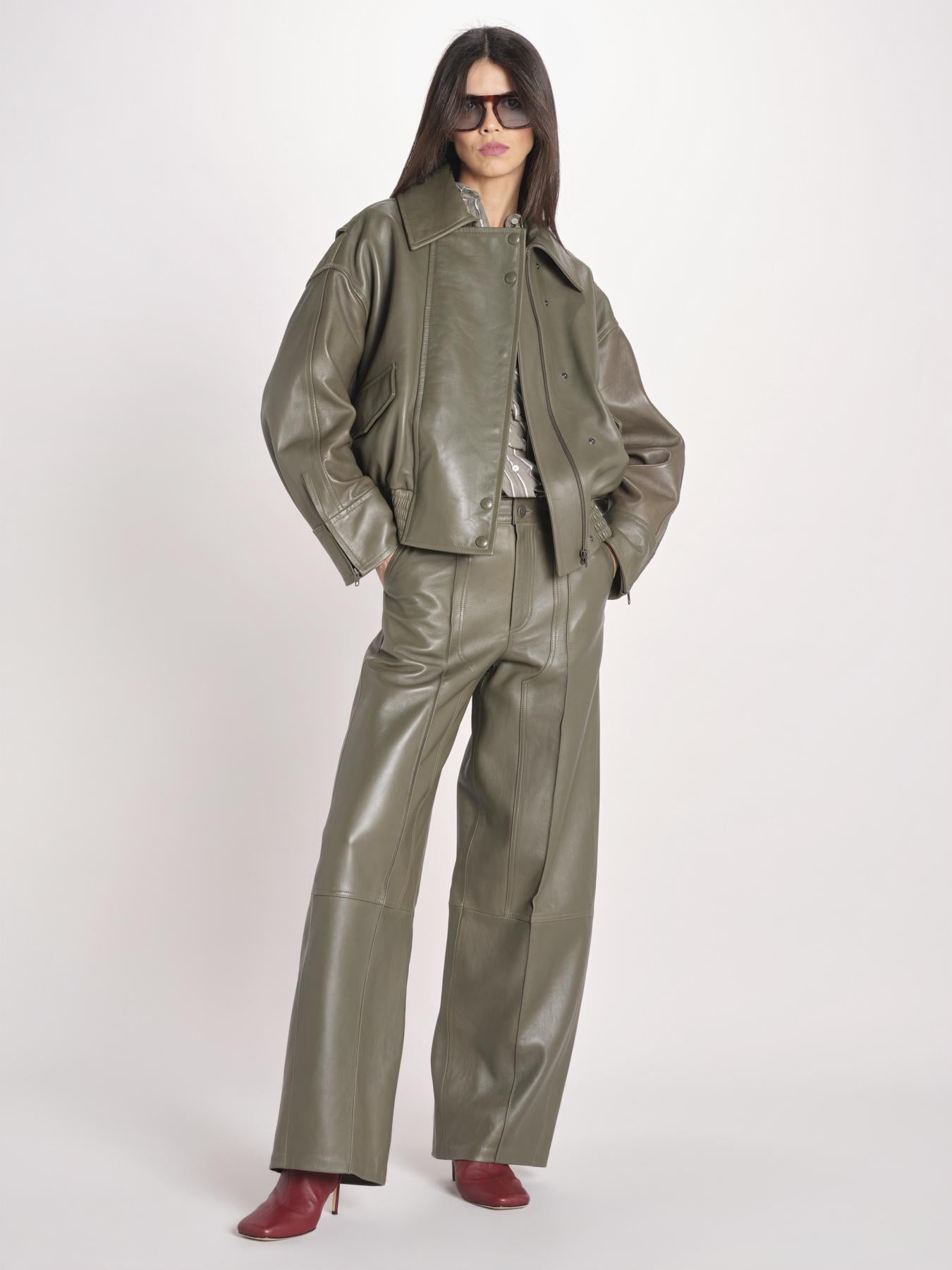 bomber in pelle LAILA IO118057 DAR EUCALUPTUS GR533 ivy oak 