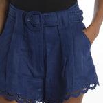 Shorts RICHELIEU lino con cintura+ricamo 337200 NAVY BLUE farm rio 