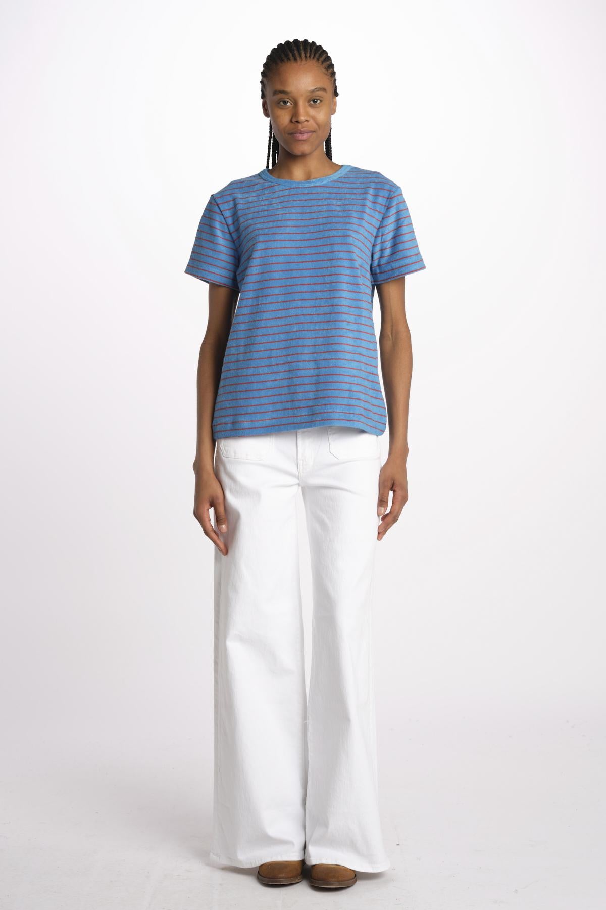 T-shirt girocollo spugna righe SKY DREAMERS AZZURRO howlin' 