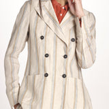 doppiopetto in lino rigato CARLOTTA2 M29D0CARL2_T2301 R708 BEIGE massimo alba 