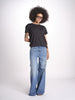 t-shirt girocollo con ali strass