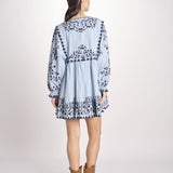 miniabito con ricamo fiorellini 114 BLUE sea ny 