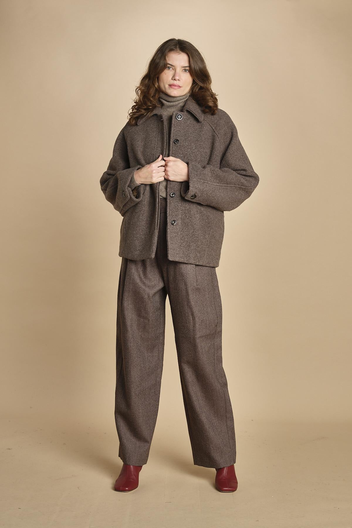 giaccone in lana cotta. MAN1509 GRI2224W soeur 
