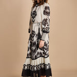 abito lungo con stampa a fiori FLORA ARABESQUE 339998 CREAM farm rio 