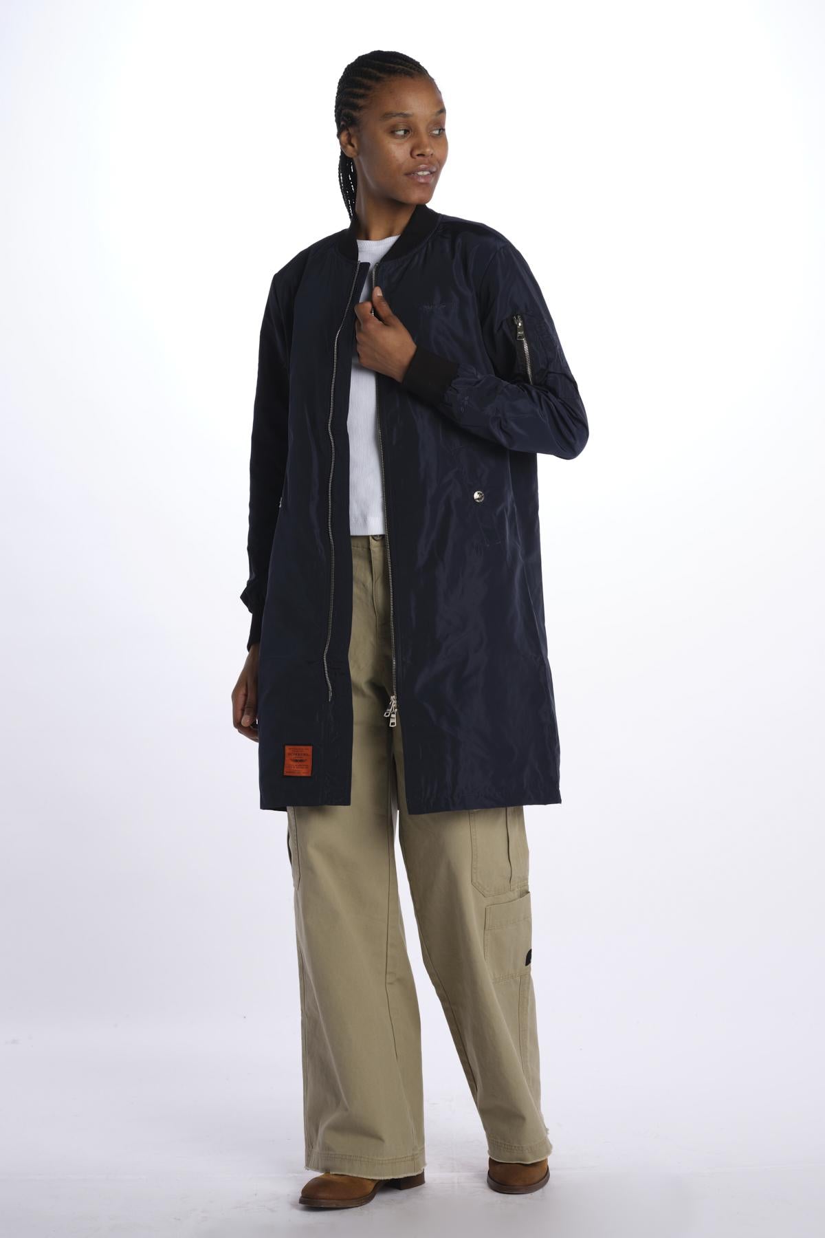 Bomber lungo impermeabile MA105 NAVY bombers original 