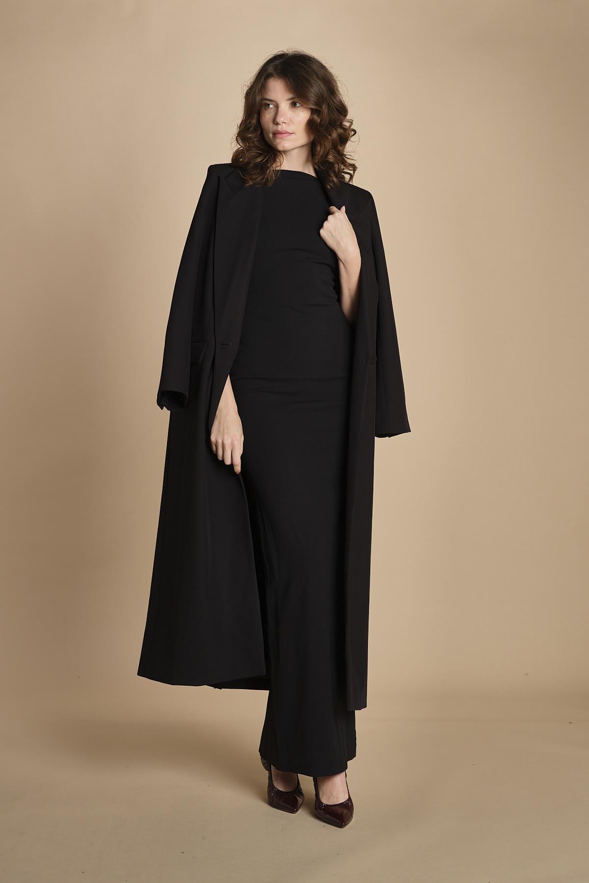 maxidress con scollo a barca e schiena nuda IMOGEN BLACK solace 