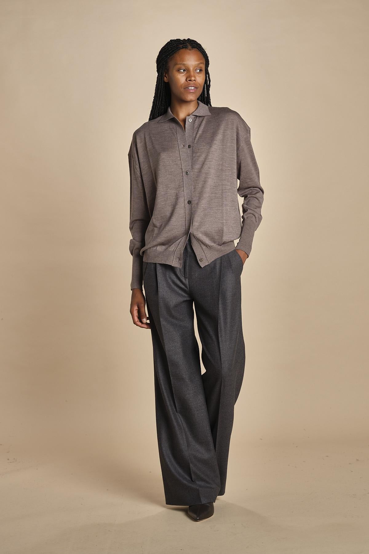 camicia over in lana merino MIL LAU20 E14043 SIGARO milaura 