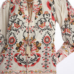 Abito corto CASHEW MANDALA  stampa fiori 328912 CREAM farm rio 
