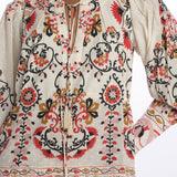 Abito corto CASHEW MANDALA  stampa fiori 328912 CREAM farm rio 