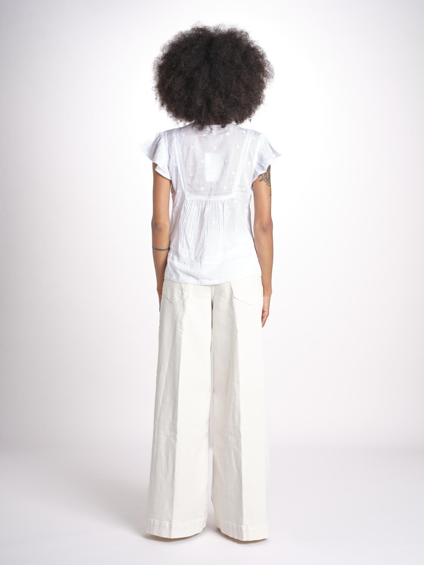 camicia con plastron e stelline NAVY 747302 WHITE mabe 