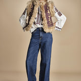 camicia con ricamo floreale TAMI BLOUSE CREAM antik batik 