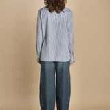 camicia a righe con colo guru. CHE0185 BLE5825W soeur 