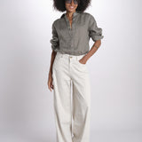 pantalone 4 tasche in misto lino SERENA XML01 182 AVORIO ps don't forget me 