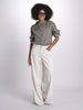pantalone 4 tasche in misto lino