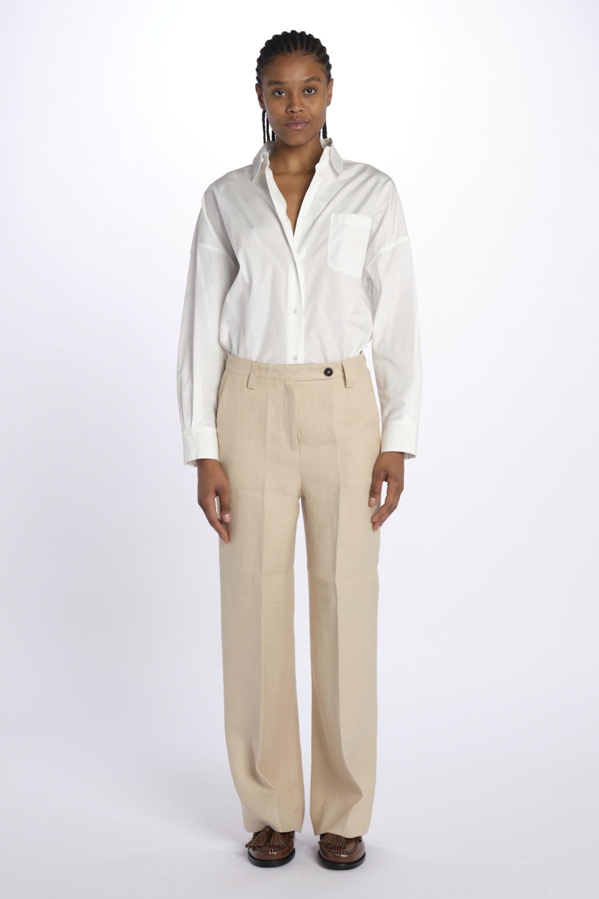 Pantalone lino spina LAMIA T2272F123 massimo alba 