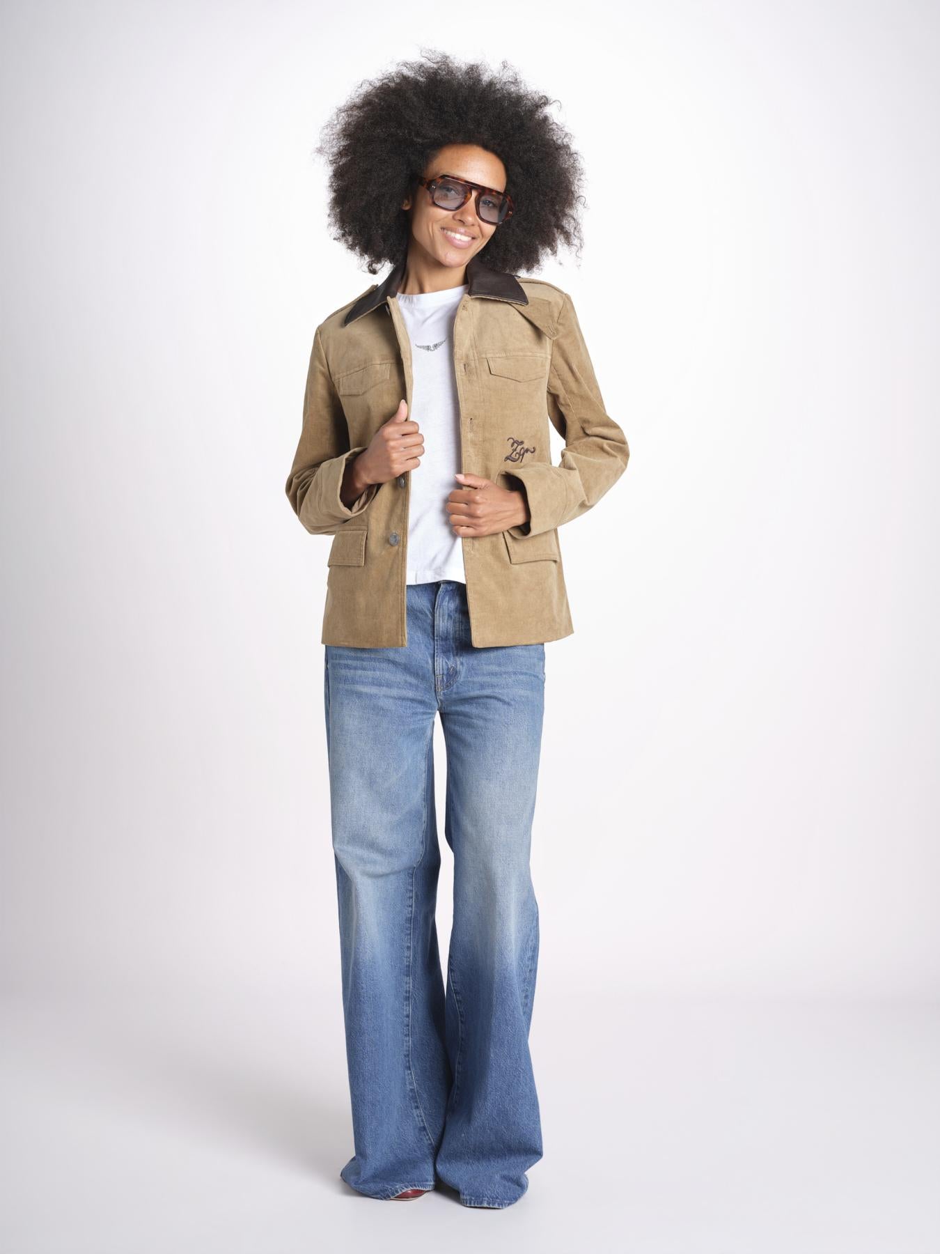 giacca in velluto con colletto in contrasto WWOW01738 COOKIE 267 zadig & voltaire 