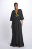 CECILE long dress with V-neckline in front and back