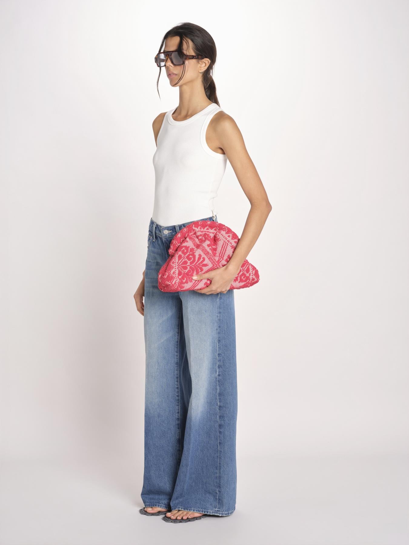 clutch in spugna dipinta a mano PM-25E18-R R 05 RED le daf 