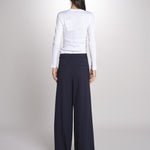 Pantalone gamba ampia con doppia pince in vita ASTA 2615131061600 001 BLU weekend maxmara 