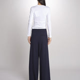 Pantalone gamba ampia con doppia pince in vita ASTA 2615131061600 001 BLU weekend maxmara 