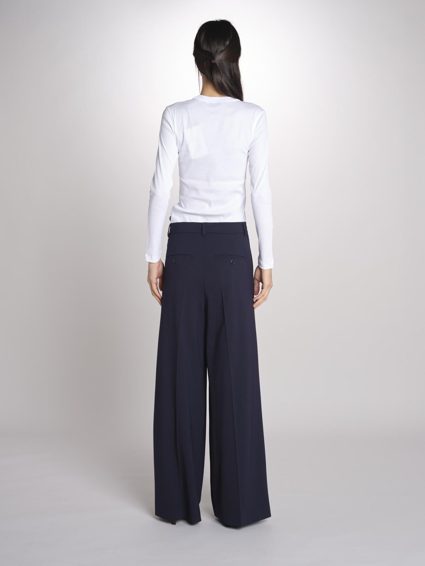 Pantalone gamba ampia con doppia pince in vita ASTA 2615131061600 001 BLU weekend maxmara 