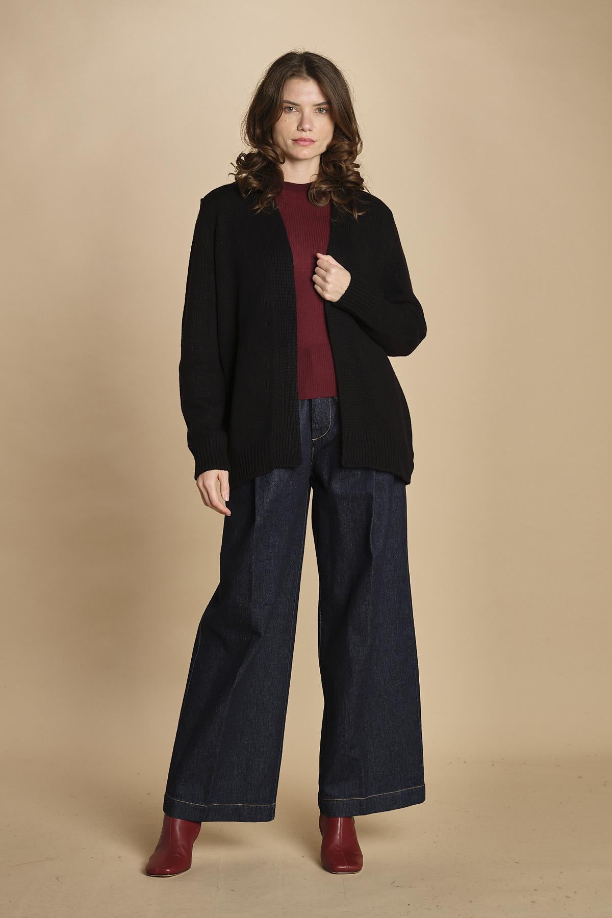 Cardigan ovetto D2200518 NERO milaura 