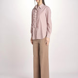 Camicia a righe con rouches P29D0GEMMA OLD ROSE massimo alba 