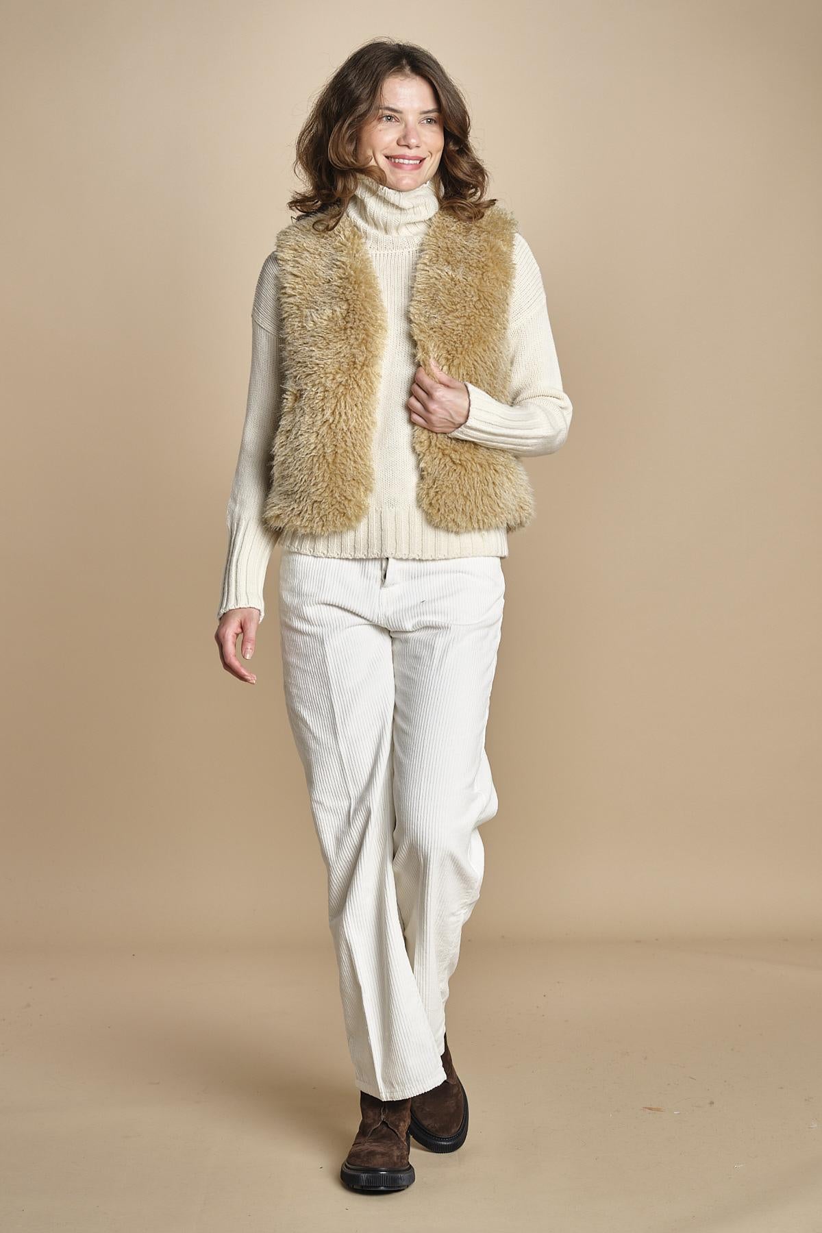 VOBBY gilet in ecopelliccia BEVR554 NATURAL hartford 