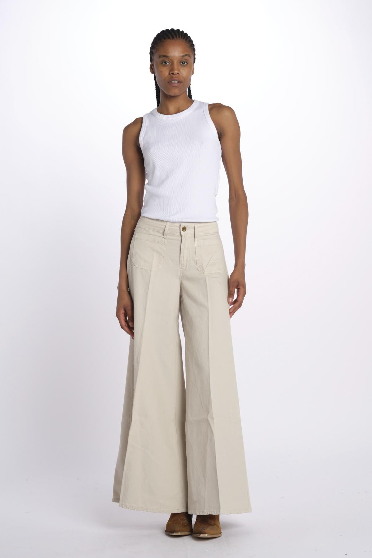 Pantalone GRACE taschina misto lino zampa GRACE TMLS06 182 ps don't forget me 