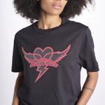 t-shirt con cuore e ali JWTS02856 BLACK 011 zadig & voltaire 
