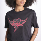 t-shirt con cuore e ali JWTS02856 BLACK 011 zadig & voltaire 