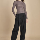 girocollo a costine manica luna in lana merino LAU30 E14043 SIGARO milaura 